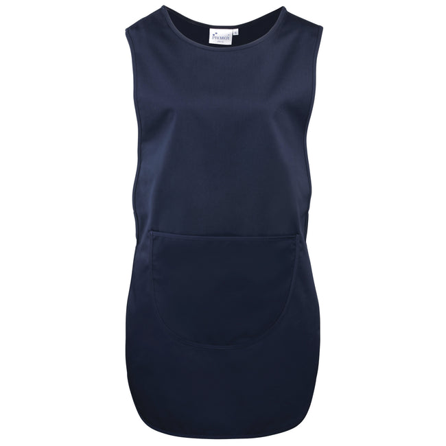 Navy - Front - Premier Ladies-Womens Long Length Pocket Tabard - Workwear (Pack of 2)