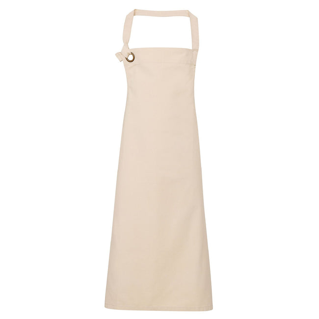 Natural - Front - Premier Unisex Calibre Heavy Cotton Canvas Bib Apron (Pack of 2)