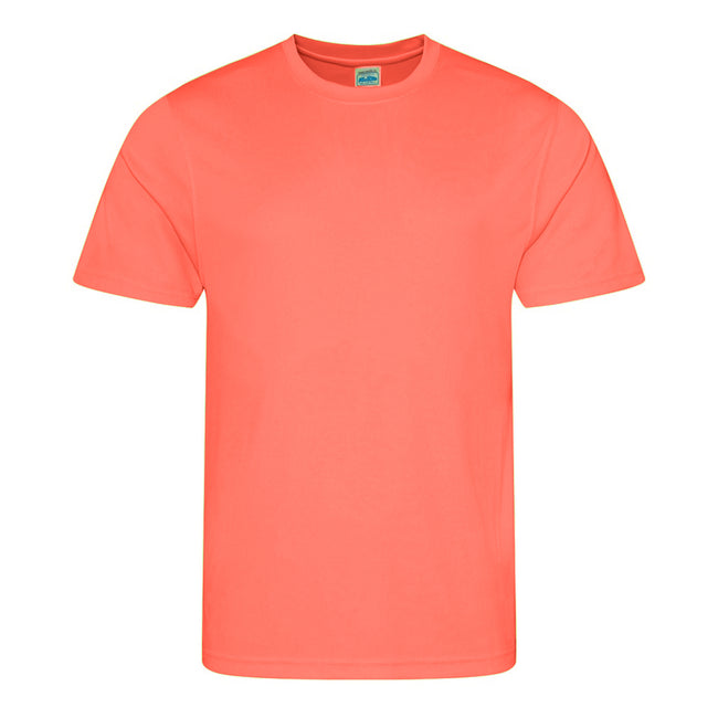 Peach Sorbet - Front - AWDis Just Cool Mens Performance Plain T-Shirt