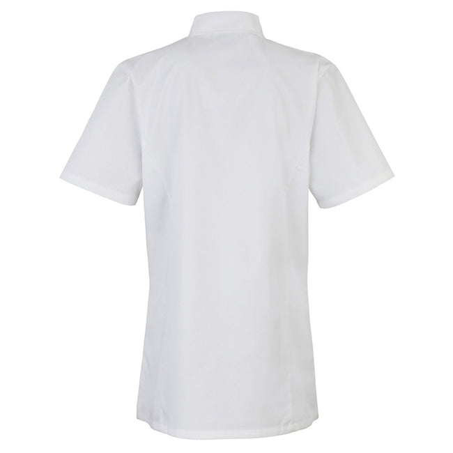 White - Back - Premier Womens-Ladies Short Sleeve Chefs Jacket - Chefswear (Pack of 2)