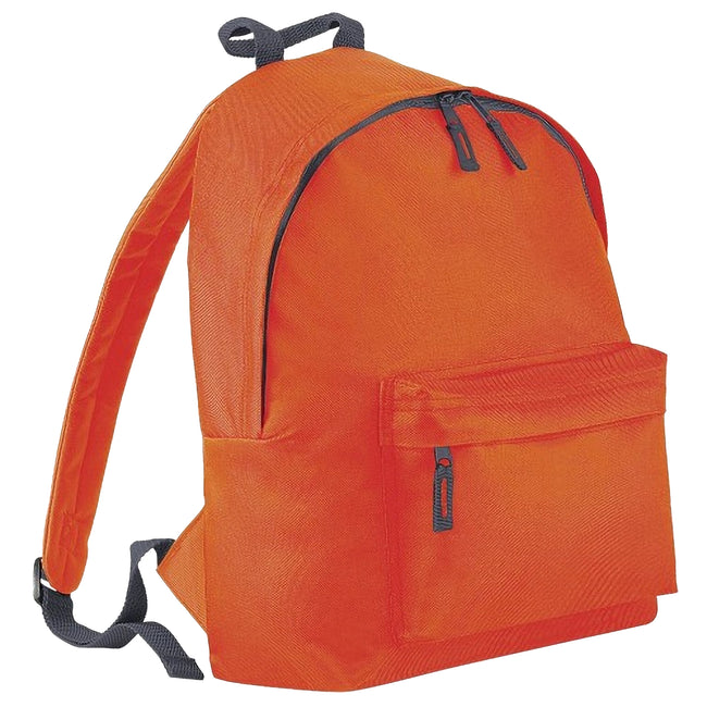 Orange- Graphite Grey - Front - Beechfield Childrens Junior Fashion Backpack Bags - Rucksack - School (Pack Of 2)