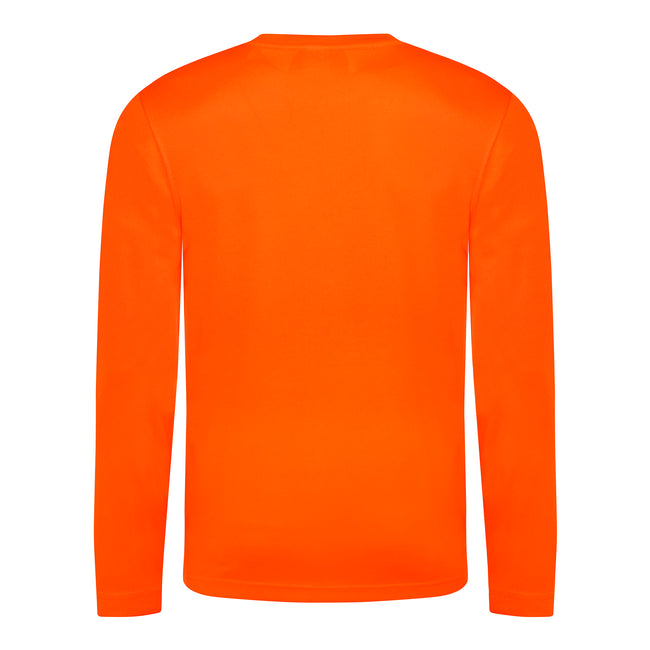 Electric Orange - Back - AWDis Just Cool Mens Long Sleeve Cool Sports Performance Plain T-Shirt
