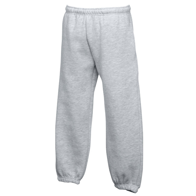 Heather Grey - Front - Fruit Of The Loom Kids Unisex Premium 70-30 Jog Pants - Jogging Bottoms (Pack of 2)