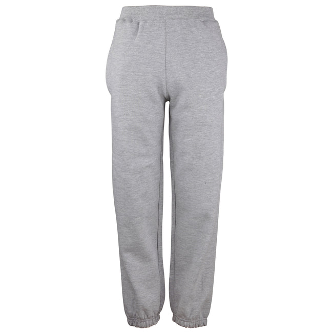Heather Grey - Front - Awdis Childrens Cuffed Jogpants - Jogging Bottoms - Schoolwear (Pack of 2)