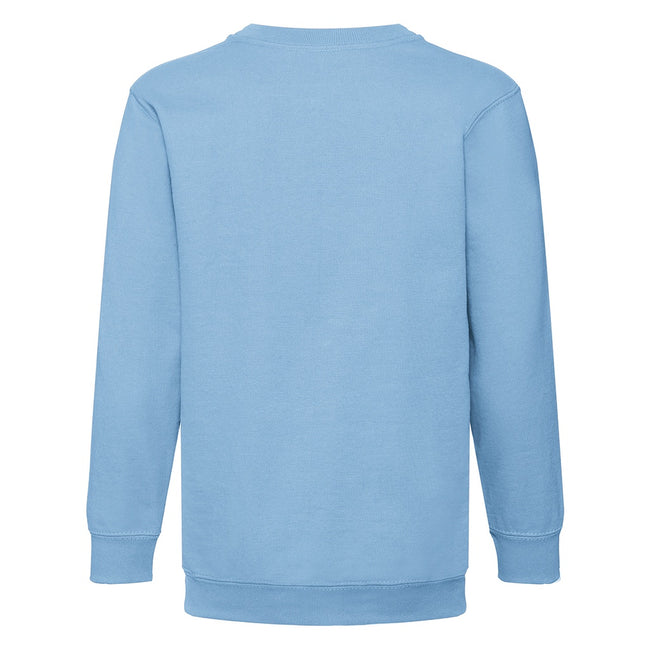 Sky Blue - Back - Fruit Of The Loom Kids Unisex Classic 80-20 Set-In Sweatshirt (Pack of 2)