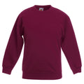 Burgundy - Front - Fruit Of The Loom Kids Unisex Classic 80-20 Set-In Sweatshirt (Pack of 2)