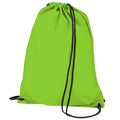 Lime Green - Front - BagBase Budget Water Resistant Sports Gymsac Drawstring Bag (11L) (Pack of 2)
