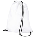 White - Front - BagBase Budget Water Resistant Sports Gymsac Drawstring Bag (11L) (Pack of 2)
