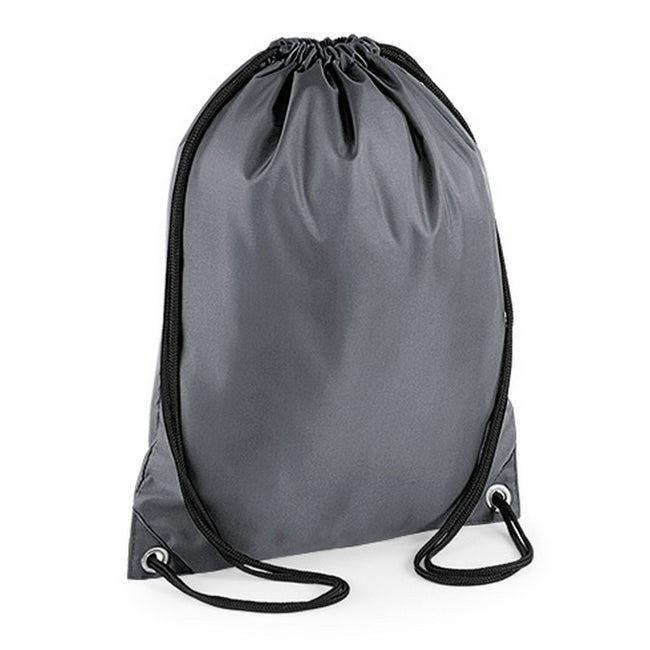 Graphite Grey - Front - BagBase Budget Water Resistant Sports Gymsac Drawstring Bag (11L) (Pack of 2)