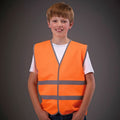 Orange - Back - Yoko Hi-Vis Childrens-Kids Reflective Border Waistcoat (Pack of 2)