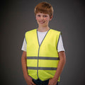 Yellow - Back - Yoko Hi-Vis Childrens-Kids Reflective Border Waistcoat (Pack of 2)