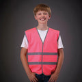Fluorescent Pink - Back - Yoko Hi-Vis Childrens-Kids Reflective Border Waistcoat (Pack of 2)