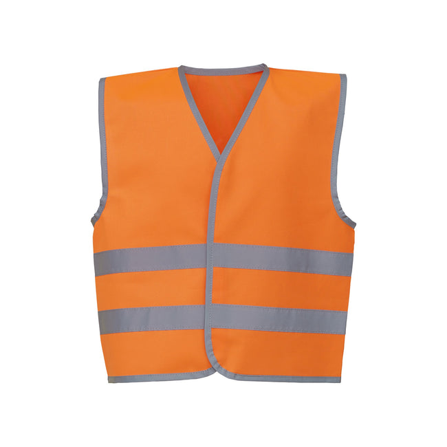 Orange - Front - Yoko Hi-Vis Childrens-Kids Reflective Border Waistcoat (Pack of 2)