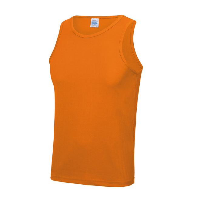 Jet Black - Side - AWDis Just Cool Mens Sports Gym Plain Tank - Vest Top