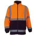 Orange- Navy - Front - Yoko Mens Hi Vis Heavyweight Fleece Jacket (Pack of 2)