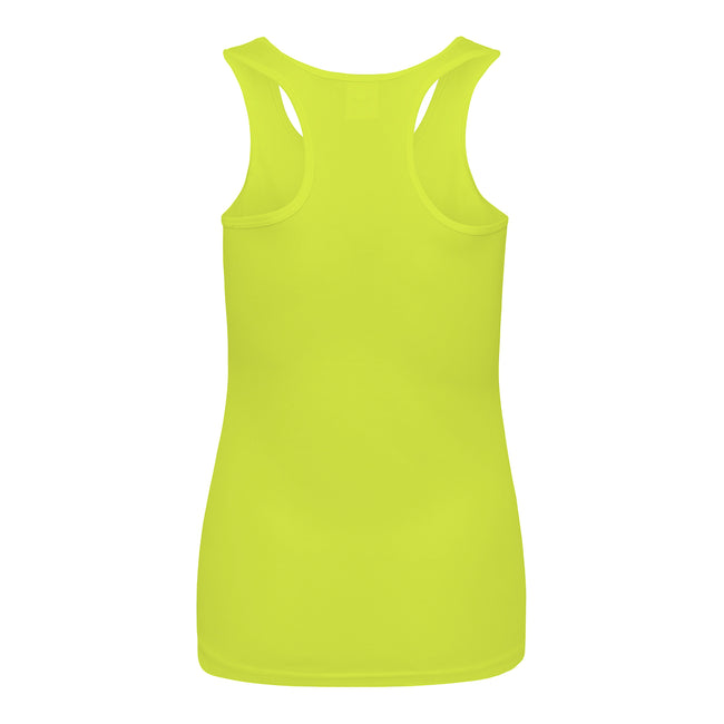 Electric Yellow - Back - AWDis Just Cool Girlie Fit Sports Ladies Vest - Tank Top
