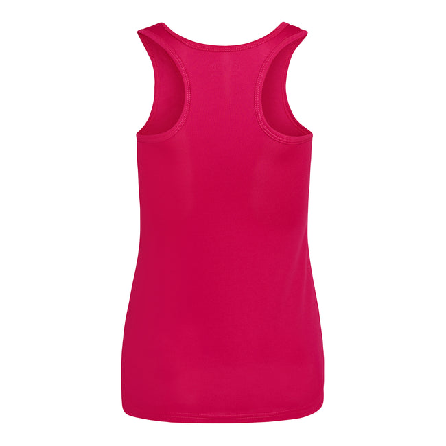 Hot Pink - Back - AWDis Just Cool Girlie Fit Sports Ladies Vest - Tank Top