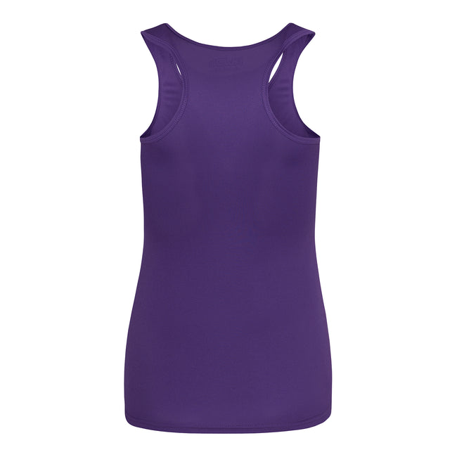 Purple - Back - AWDis Just Cool Girlie Fit Sports Ladies Vest - Tank Top