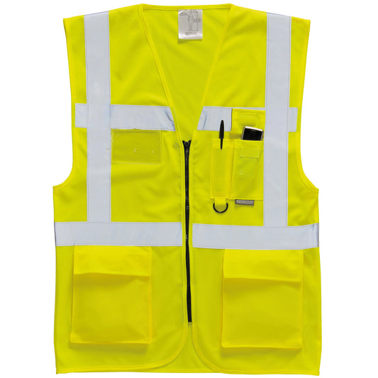 Yellow - Front - Portwest Hi Vis Executive - Manager Vest - Safetywear (Pack of 2)