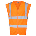 Fluorescent Orange - Front - RTY High Visibility Unisex High Vis Sleeveless Waistcoat - Vest (Pack of 2)