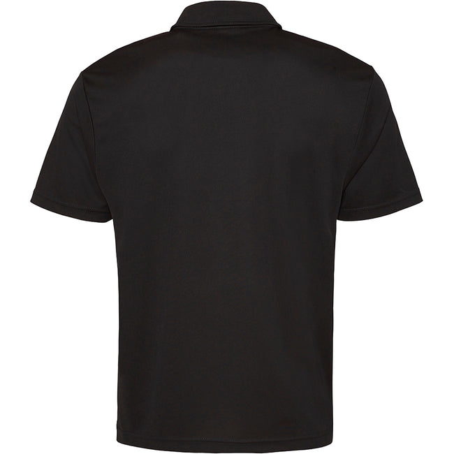 Jet Black - Back - AWDis Just Cool Mens Plain Sports Polo Shirt