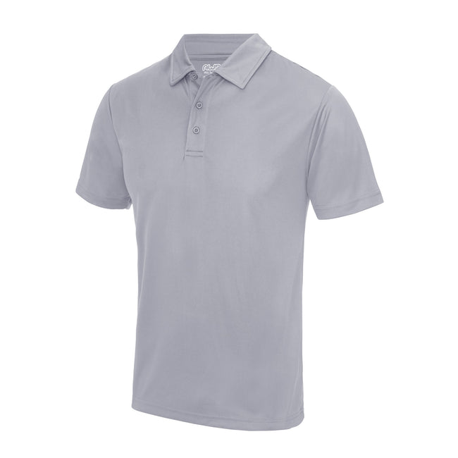 Heather Grey - Front - AWDis Just Cool Mens Plain Sports Polo Shirt