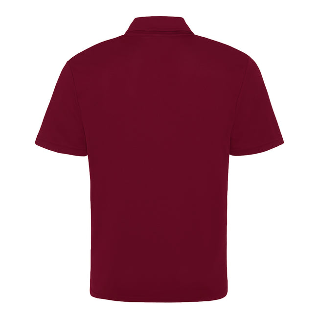 Burgundy - Back - AWDis Just Cool Mens Plain Sports Polo Shirt