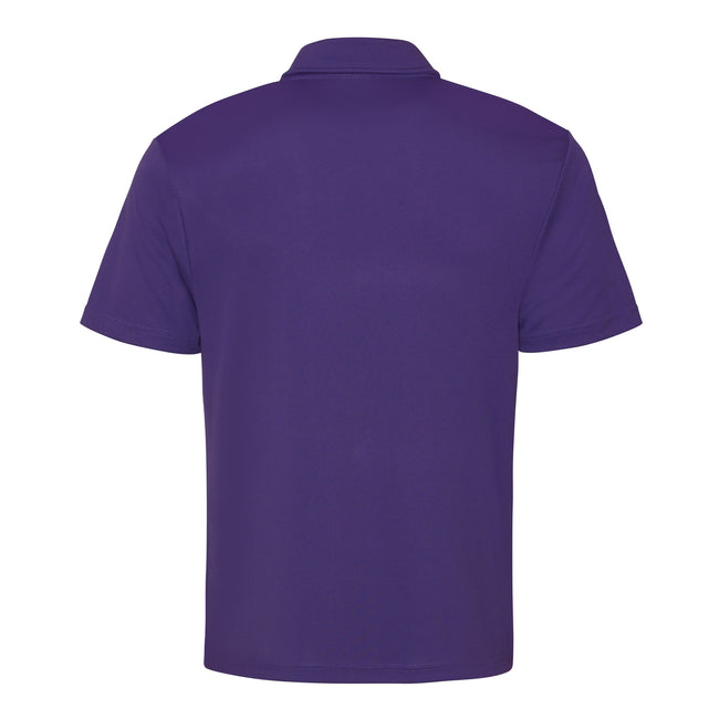 Purple - Back - AWDis Just Cool Mens Plain Sports Polo Shirt