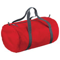 Classic red - Front - BagBase Packaway Barrel Bag - Duffle Water Resistant Travel Bag (32 Litres) (Pack of 2)