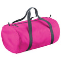 Fuchsia - Front - BagBase Packaway Barrel Bag - Duffle Water Resistant Travel Bag (32 Litres) (Pack of 2)
