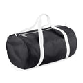 Black - White - Front - BagBase Packaway Barrel Bag - Duffle Water Resistant Travel Bag (32 Litres) (Pack of 2)