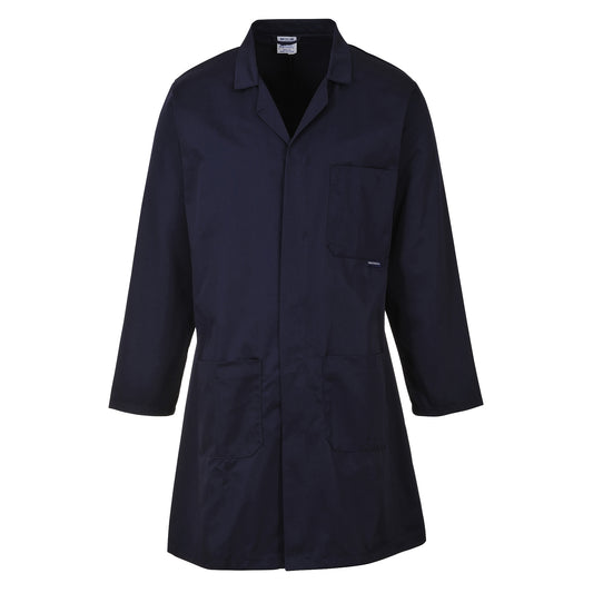 Navy - Front - Portwest Standard Workwear Lab Coat (Medical Health) (Pack Of 2)