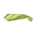 Lime - Back - Premier Mens Plain Satin Tie (Narrow Blade) (Pack of 2)