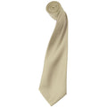 Natural - Front - Premier Mens Plain Satin Tie (Narrow Blade) (Pack of 2)
