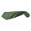 Olive - Back - Premier Mens Plain Satin Tie (Narrow Blade) (Pack of 2)