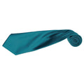 Teal - Back - Premier Mens Plain Satin Tie (Narrow Blade) (Pack of 2)