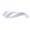 White - Back - Premier Mens Plain Satin Tie (Narrow Blade) (Pack of 2)