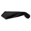 Black - Back - Premier Mens Plain Satin Tie (Narrow Blade) (Pack of 2)