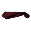 Burgundy - Back - Premier Mens Plain Satin Tie (Narrow Blade) (Pack of 2)