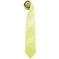Lime - Front - Premier Mens “Colours” Plain Fashion - Business Tie (Pack of 2)
