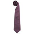 Purple - Front - Premier Mens “Colours” Plain Fashion - Business Tie (Pack of 2)