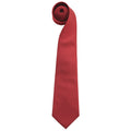 Red - Front - Premier Mens “Colours” Plain Fashion - Business Tie (Pack of 2)