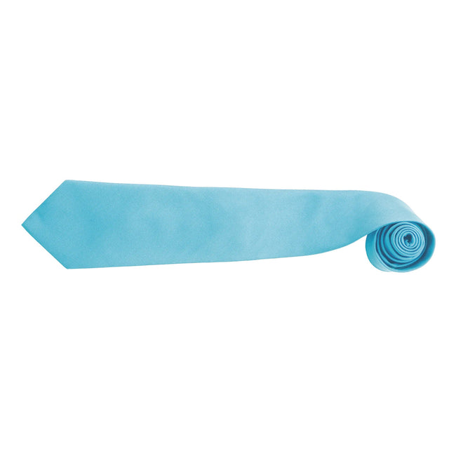 Turquoise - Back - Premier Mens “Colours” Plain Fashion - Business Tie (Pack of 2)