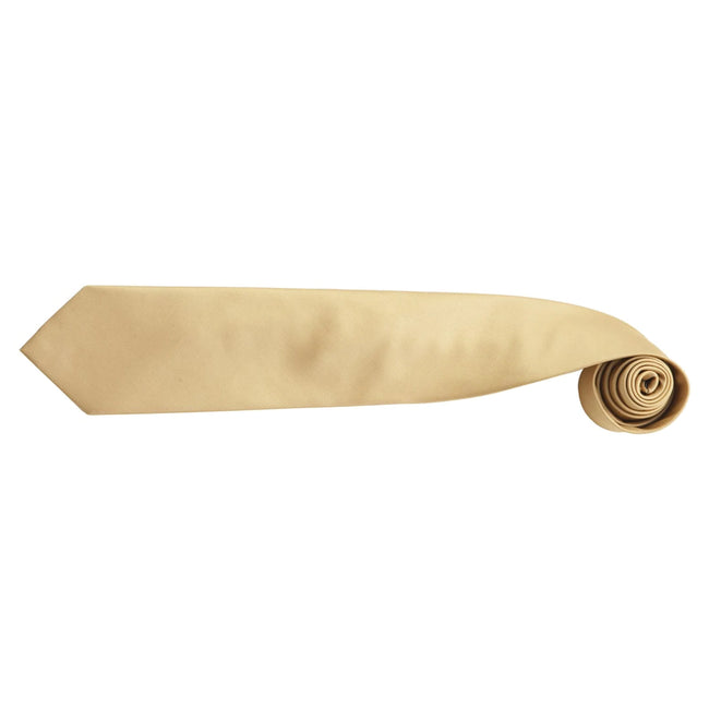 Gold - Back - Premier Mens Fashion ”Colours” Work Clip On Tie (Pack of 2)