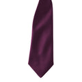 Aubergine - Back - Premier Colours Mens Satin Clip Tie (Pack of 2)
