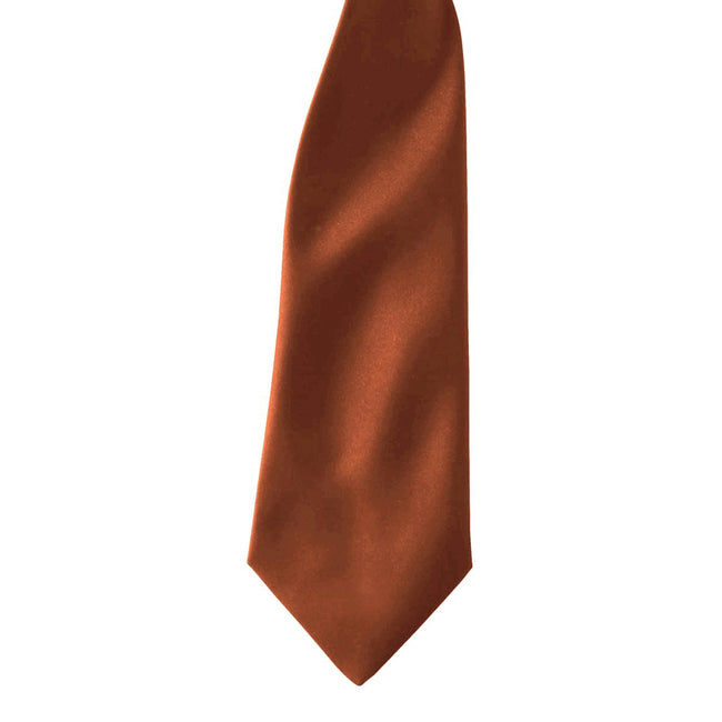 Chestnut - Back - Premier Colours Mens Satin Clip Tie (Pack of 2)
