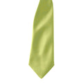 Lime - Back - Premier Colours Mens Satin Clip Tie (Pack of 2)