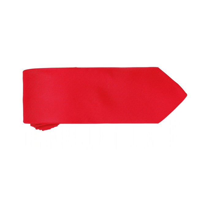 Red - Back - Premier Mens Micro Waffle Formal Work Tie (Pack of 2)