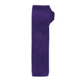 Purple - Front - Premier Mens Slim Textured Knit Effect Tie (Pack of 2)