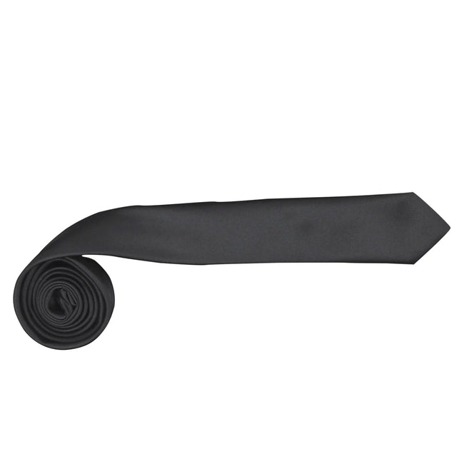 Black - Back - Premier Tie - Mens Slim Retro Work Tie (Pack of 2)